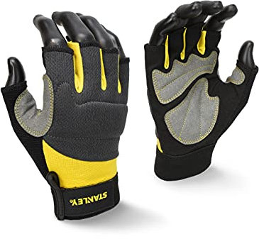 Stanley Workwear Fingerless Performance Gloves - Grey/Black/Yellow - L