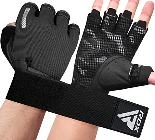 RDX Gants de Musculation pour Hommes Femmes, avec Support de Poignet Long et Extensible, Bonne Prise en Main, Fitness HIIT Entraînement, Bodybuilding Haltérophilie, Cyclisme, Exercices Maison