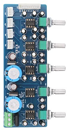 JINGERL 7.1 Home Theater NE5532 Preamplifier Tone Bord Preamp Volume Control 2 Level Low Pass Filtering 8 Channel with Subwoofer