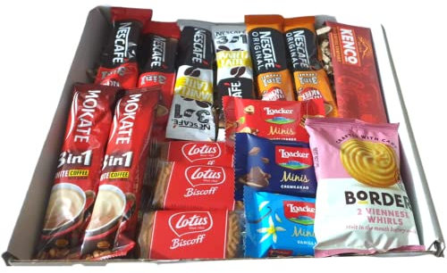 Coffee Gift Box For Men and Women| Coffee Lovers Gifts Set Hamper | Fantastic Letterbox gifts for Coffee Connoisseur | 9 Instant Coffee Sachets | Border Biscuits | Lotus Biscuits| Wafers| All Occasion