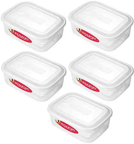 3 Litre Stackable Rectangular Clear Plastic Multipurpose Food Storage BPA Free Container with SnapOn Lid Kitchen Organizer Pantry Ideal for Meal Prep Airtight Long Lasting Temperature Resistance (5)