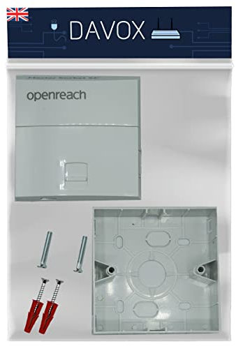 DAVOX Genuine BT Openreach NTE5c MK2 Main Master Telephone Socket + Single Gang Back Box for Surface Wall Plate Mounting with Tool less IDC Cable Connections (NTE5 c Faceplate + Backbox)