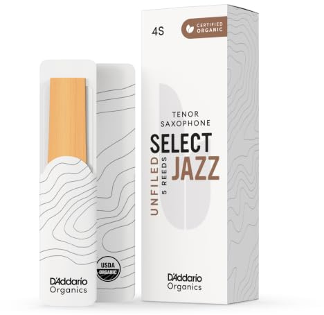 D'Addario Organic Select Jazz Unfiled Tenor Sax Reeds 4 Soft, 5-Pack | Organic Select Jazz Unfiled tenor sax reeds deliver rich tone, flexible response, strong projection and consistent jazz play.