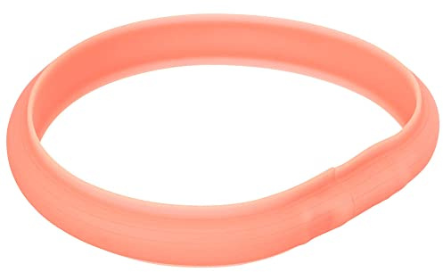 TRIXIE Leuchthalsband für Hunde L-XL koralle – Leuchtendes Hundehalsband, ideal für Spaziergänge im Dunkeln – Aufladbar und individuell einstellbar - 12674