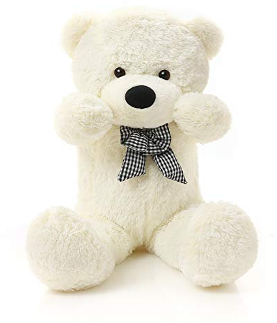 Plüschtier Teddybär Groß XXL - Weiss Stofftier Kuscheltier Bär 140 cm Groß - zum Kuscheln und Spielen für Babys & Kinder