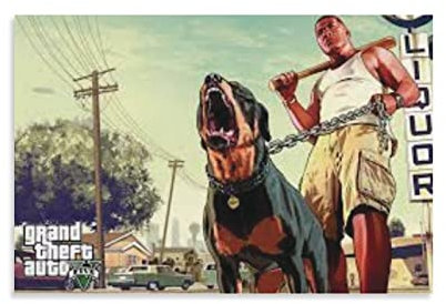 Generic GTA 5 Poster, moderne Wandkunst, 40 x 60 cm, lebendige Neonfarben, Michael, Franklin, Trevor, Schlafzimmer, Wohnzimmer