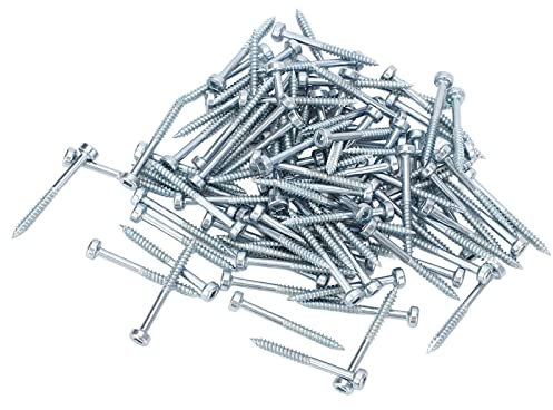 100 Stück Vierkant-Schraube, Selbstschneidende Schraube, Feingewinde, Holzschraube, 38 Mm, 1 1/2 Zoll, Verzinkte Holzbearbeitungsschrauben