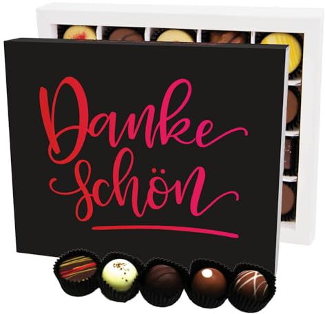 Hallingers Genuss Manufaktur Pralinen Dankeschön-Geschenk - ohne Alkohol, handmade aus Confiserie-Edelkakao in wertiger XL-Geschenkbox Dankeschön, Geschenkidee für Frauen Männer