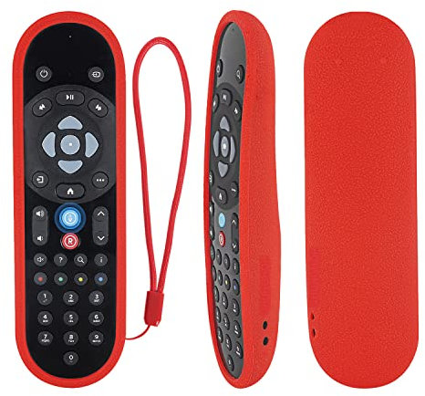 Silikon Schutzhülle für Sky Q 2020 Bluetooth Sprachfernbedienung EC201, EC202, Fernbedienung hülle NUR für Sky Q Fernbedienung mit Blauem Sprachschlüssel, Basketball Textur, Stoßfest, Waschbar (Rot)
