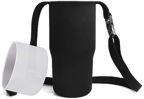 SKZIRI 2in1 Accessories Set for Stanley IceFlow Stainless Steel Tumbler Water Bottle 30oz 20oz Carrier Sling Bag Pouch Holder & Silicone Boot Sleeve (Set1)