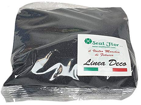 Seat Flor SRL® Sable coloré pour décoration de vases 0,5 mm Sac de 1 kg env. (25 couleurs disponibles) (Noir)