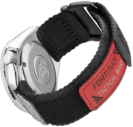 Ritche Timex Ersatz-Uhrenarmband aus Nylon, 18 mm, mit Schnellverschluss, Schwarz / Weiß, Elefantengeschenk, Strumpffüller für Herren