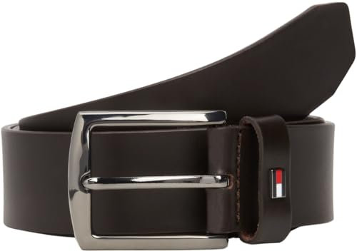 Tommy Hilfiger Herren Gürtel Denton mit Flagge aus Leder, Braun (Testi Di Moro), 130 cm