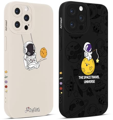 Foonary 2 Stück Hülle für Apple iPhone 11 Pro 5,8, Handyhülle mit Aesthetic Astronaut Motiv Mode Muster Design Case, Silikon Bumper Schutzhülle Cover für iPhone 11 Pro, Astronaut