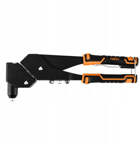 NEO TOOLS Nietenzange Blindnietzange Nietzange für Nieten: 2,4/3,2/4,0/4,8 mm - Popnietenzange, Nietzange - Handnietzange - Profi Nietpistole - mit 360-Grad-Kopf und Sicherungsring