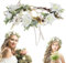 Calkrer Blatt-Blumenkrone-Girlande-Haarreif - Handgefertigter Haarflorenzweig, Einstellbare Blumen-Haarbänder für Braut, Hochzeit, Festival, Party, Blumenkrone.