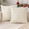 MIULEE Weihnachten Kissenbezug Weihnachtstag 2er Set Kurz Wolle und Samt Kissenbezüge Deko Luxuriöses Winter Zierkissenbezug für Sofa Schlafzimmer Wohnzimmer, Schneeflocken, Creme, 45x45cm