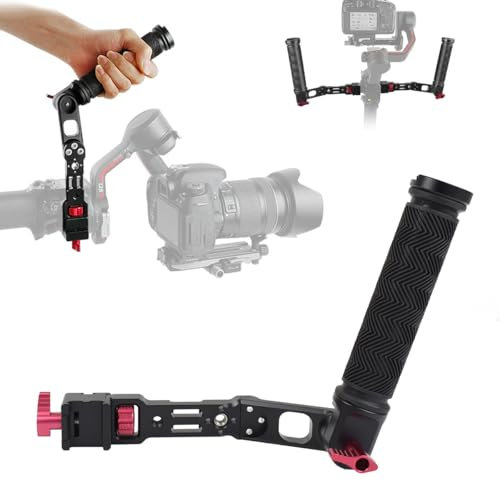 EaxanPic Briefcase Sling Handgrip for DJI Ronin RS3 Mini/RS3/RS2/RSC2, Adjustable Dual-Directional NATO Extension Handle Grip for Gimbal with 2 Cold Shoes and 1/4 3/8 Threaded Holes