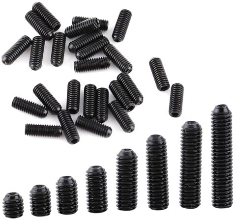 Set di Grani M3, Viti di Fermo a Esagono Incassato Assortimento di Viti in Acciaio Al Carbonio Viti a Testa con Esagono Incassato Viti di Fermo in Acciaio 200 Pezzi per