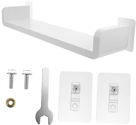 Hoement Wasserdichtes U-förmiges Wandregal Zur Aufbewahrung Im Badezimmer Montage Ohne Bohren Für Toilettenartikel Und Küchenutensilien Aus Strapazierfähigem Weiß Groß