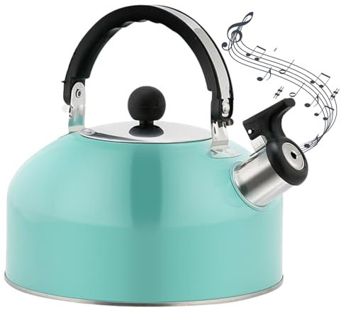 Jeorywoet Camping Whistling Kettle 3L Stove Top Wuttle Boiling Pot con Mango y Tetera de Acero Inoxidable de Viaje para Pecho para la Estufa de Gas eléctrica Camp Camping Kettle para Estufa de Gas