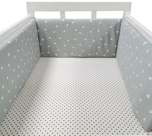 GYCF Baby Bettumrandung Nestchen Kinderbett Umrandung Atmungsaktiv Baby Krippen Stoßstangen Kantenschutz Kinderbett Stoßfänger Baby Bettumrandungen Kopfschutz,A03,300x30CM