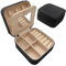 igadgitz home U7285 Mini Joyero Portátil, Joyero Viaje, Joyero Pequeño, Porta Joyas de Viaje, Caja Joyas Organizador de Viaje, Joyero con Espejo - Negro