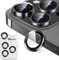 OAproda Individual Lens Protectors for iPhone 14 Pro Max, Aluminum Alloy 9H+ Stepped Design Phone Camera Film, Scratch Resistant Metal Ring Lens Cover for 16 Pro Max/16 Pro/15 Promax/15 Pro (Black)