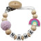 Schnullerkette mit Namen Jungen mädchen Personalisiert Schnuller Clips mehrere Modelle & Farben (Lila Regenbogen)