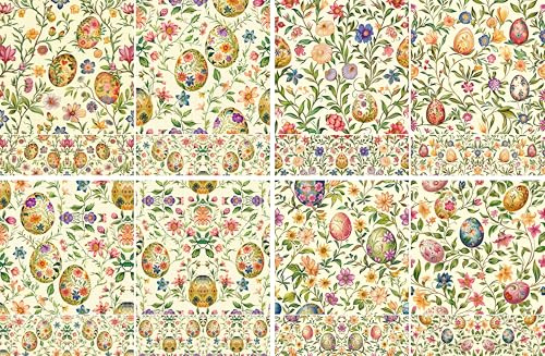 Oster-Reispapier, 29 x 29 cm (2 Blatt), Decoupage-Papier, 8 Designs für Collagen, gemischte Medien, Kartenherstellung und Basteln, Decoupage von CRAFT KREATIVELY