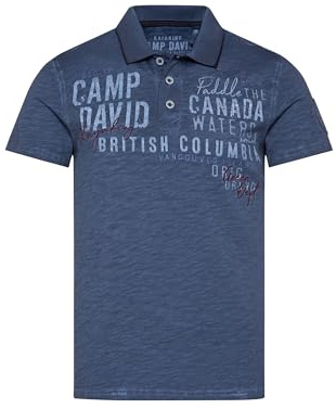 Camp David Herren Poloshirt mit Label-Applikationen Dark Teal