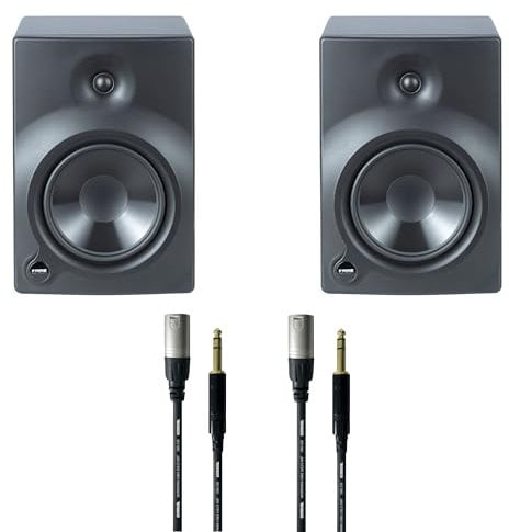 Fame Audio 2-Wege Aktive Studiomonitor Set, 8 Tieftöner, 1 Hochtöner, 75W RMS, Nahfeld, Schwarz, 45-20.000Hz, XLR, Klinke TRS, 108dB, 277x336x400mm, 9.45kg