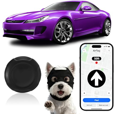 GPS Tracker für Auto Motorrad Fahrzeuge LKW Kompatibel mit iOS＆Android, Magnet Ohne ABO Smart Finder für Senioren Kinder, Kfz Tracker Globaler, Keine monatliche Gebühr Abonnement Locator (Runden 2)