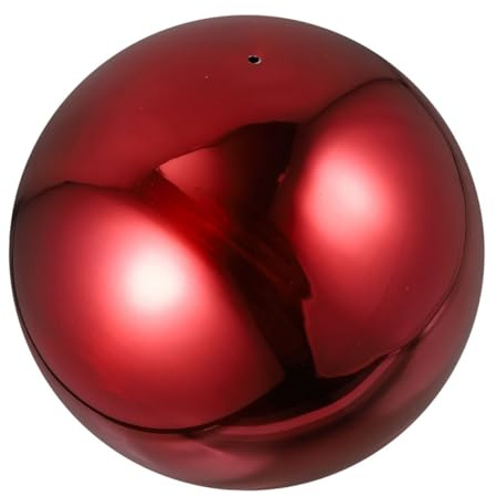 Happyyami Reflektierende Gartenspiegelkugeln aus Edelstahl Bruchsicher 20cm Rot Außendekoration für Garten und Terrasse