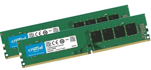 Crucial 16 GB Kit (2×8 GB) DDR4 2666 MHz CL19 PC4-21300 288-Pin UDIMM Desktop-Arbeitsspeicher – CT8G4DFRA266 – hochwertiger Speicher-Upgrade für PC & Workstation
