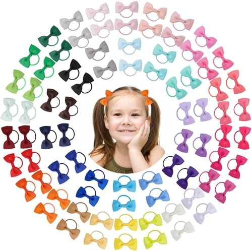 80pcs bébé filles cheveux arcs élastiques à cheveux serre-tête élastique queue de cheval titulaire bande de caoutchouc corde à cheveux accessoires pour cheveux pour les tout-petits petites filles