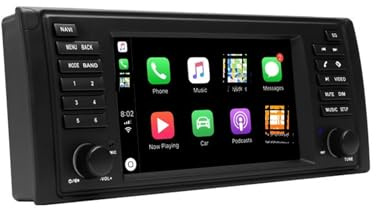 Pantalla automática inalámbrica carPlay Android Radio para Coche para BMW Serie 5 E39 X5 E53 M5 (1996-2007) Reproductor Multimedia Estéreo(2g,64g)