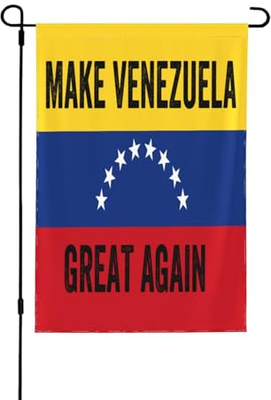 Bandera pequeña de Venezuela Hagamos Grande Otra Vez, 30 x 45 cm, doble cara