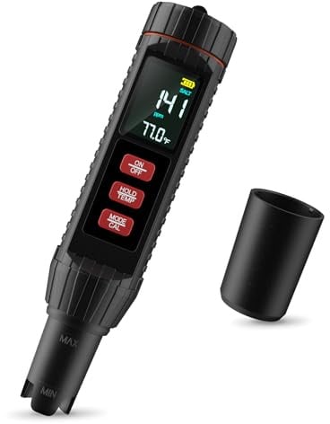 YAOBLUESEA 7 in 1 Pool Wassertester PH Messgerät, Wasserqualität Tester mit Digital-Display, TDS/EC/Salzgehalt/Temperatur/pH/S.G/ORP Tester, für Trinkwasser, Pool, Aquarien, Hydroponik