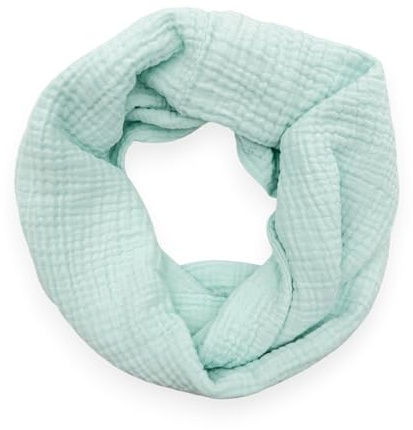 Ziona Damen Musselin Loop Schal Uni Baumwolle Frühling Herbst Made in Italy