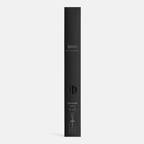 ipuro Exclusive Fibre Sticks OUD INTENSE 5 Stück - Ersatzstäbchen für Exclusive Raumduft Diffuser 240ml - Duftstäbchen Rattanstäbchen für gleichmäßige Duftverteilung - Refill Stäbchen Zubehör