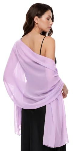 JasGood Stola Damen Festlich Halstuch Chiffon Schal Modischer Stola für Abendkleid Leicht Sommer Scarf für Brautkleider Hochzeit