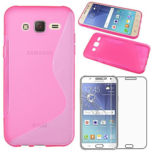 ebestStar - Cover Compatibile con Samsung J5 Galaxy SM-J500F (2015) Custodia Protezione S-Line Silicone Morbida e Sottile, Rosa +Pellicola Vetro Temperato [Apparecchio: 142.1 x 71.8 x 7.9mm 5.0]