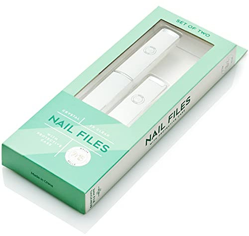 Malva Belle Best Crystal Glass Nail File – Long Lasting Double Sided Tempered Glass File – Professional Salon Manicure/Pedicure Filing Tool for Natural Nails - 2 Pack (3 mm)