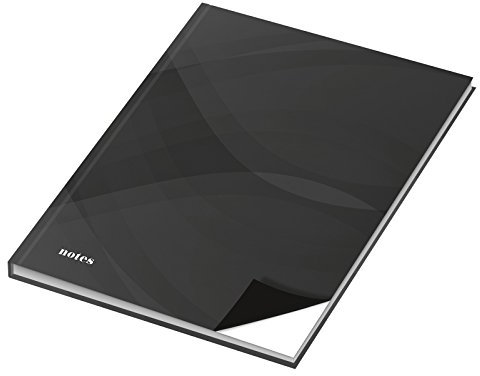 RNKVERLAG 46564 - Notizbuch „notes carbon black“ in DIN A4 blanko, mit 96 Blatt 70 g/m², 1 Stück