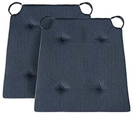 Traumnacht Stuhlkissen Basic 2er Set, mit einem Baumwollbezug, 40 x 42 x 5 cm, dunkelblau, Öko-Tex zertifiziert, produziert nach deutschem Qualitätsstandard