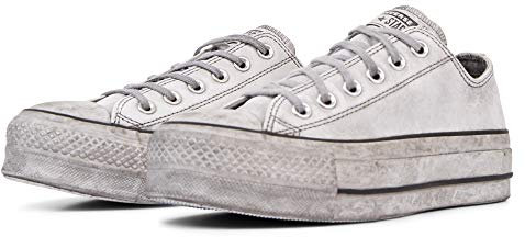 CONVERSE Women's Chuck Taylor All Star Lift Leather LTD Sneaker, White White Smoke in, 6 UK