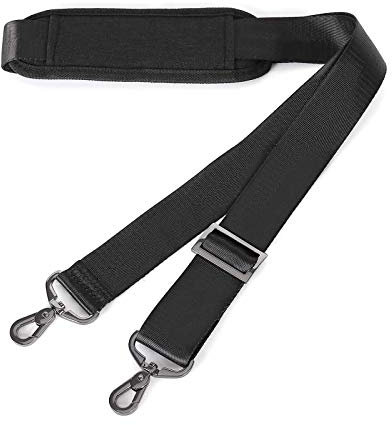 MOSISO 56 inch Shoulder Strap, Adjustable Thick Soft Universal Replacement Non-Slip Comfort Fit Padded with Metal Swivel Hooks for Laptop Shoulder Bag/Laptop Messenger Bag/Crossbody Bag, Black