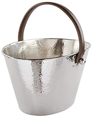 Fink Calisto, Weinkühler, Edelstahl, unechtes Leder, silberfarben, braun, Höhe 24 cm, 154214