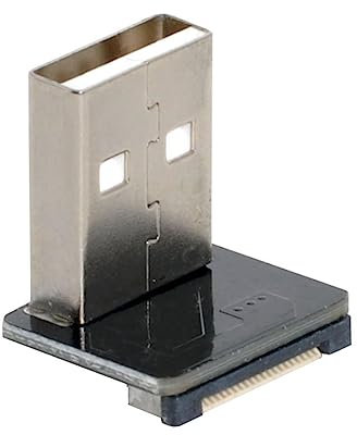chenyang Conector USB 2.0 macho plano en ángulo de 90 grados, compatible con transferencia de datos de 480Mbps y carga de 5V para cable plano, Raspberry Pi, GoPro, dron, cámara y cardán